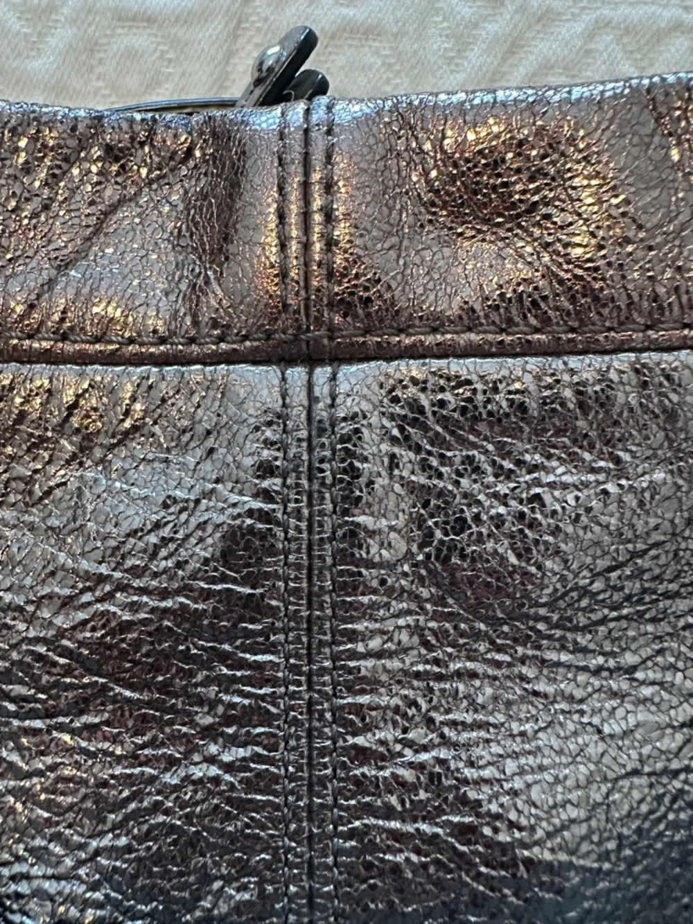 Coach Brooke HOBO Bag Y2K Metallic 100% full grain cowhide leather - Picture 13 of 14